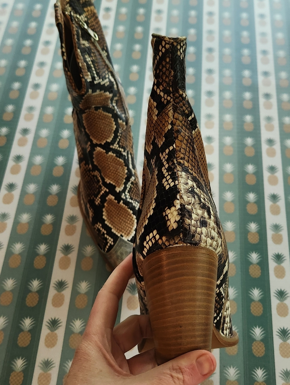 Free People Brayden Western Snakeskin Ankle Boots - Picture 8 of 11